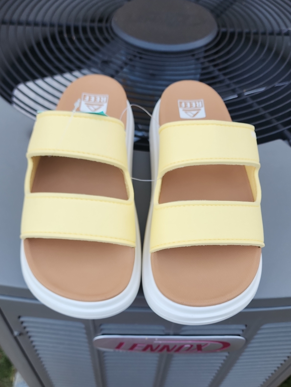 Reef Kids Yellow Double-Strap Slide Sandals